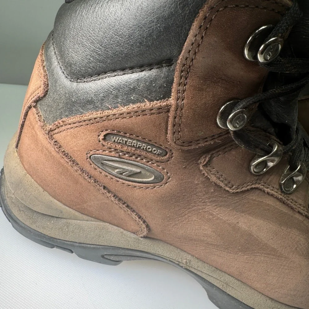 Hi-Tec Altitude‎ IV Hiking Boots Mens 8 Brown Leather Waterproof Trail Outdoor
